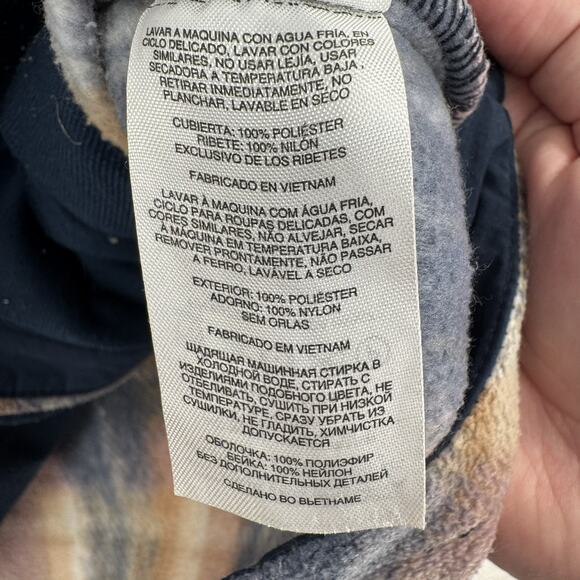 Columbia Jacket Womens Small Pink Brown Plaid Fleece Shacket Outdoors Pockets - Picture 10 of 12